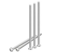 DTGN Tornillos de Máquina de Cabeza Plana M4x12mm, 100 Piezas M4 de Accionamiento Phillips, Rosca Métrica Gruesa, Acabado de Acero Negro Óxido