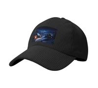 DTHKJNLSF Village on a Snowy Day - Elegante gorra de béisbol para hombres y mujeres, hebilla de metal ajustable, perfecta para fanáticos del deporte y actividades al aire libre, Negro, Talla única