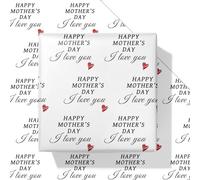 Dtiafu 6 hojas de papel de regalo para el día de la madre, diseño "Happy Mother's Day I Love You", plegada para mamá, 20 x 28 pulgadas por hoja