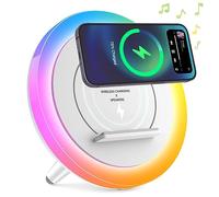 DTIDMI Altavoz Cargador inalámbrico con Luces, lámpara Bluetooth Moderna 4 en 1 Que Cambia de Color, Cosas de Moda Personalizadas, Las Mejores Ideas de Regalos de cumpleaños para Adolescentes y niños