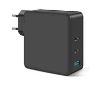 DTK 65W USB C cargador fuente de alimentación 3 puerto GaN PD cargador para MacBook Pro/Air, iPad Pro, Huawei MateBook,NoteBook,Chromebook,iPad Pro M1/ Air Galaxy S22/S21,HP Spectre,Note 20/10+,Pixel.