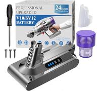 DTK Batería mejorada para Dyson V10 SV12, compatible con Dyson V10 Fluffy, Animal, Absolute, Motorhead, Trigger Aspiradora con tres tornillos y un filtro