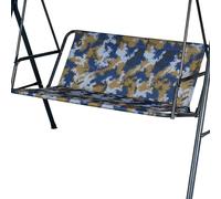 DTLEO Lona de Repuesto para Asiento de Balancín de Jardín 2/3 Plazas, Funda de Cojín Exterior de Tela Oxford 600D Impermeable y Resistente a Desgarros,Blue Camouflage,138 * 50 * 50cm