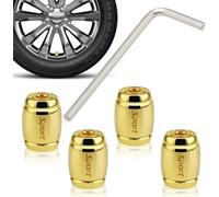 DTLHLBHD 4 Piezas Tapones de Válvula de Neumático para KIA CEED 3 2018-2025, Cubiertas Antipolvo Aleación de Aluminio Tapitas de Rueda Herméticas Protector Válvula Coche,Gold