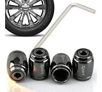 DTLHLBHD 4 Piezas Tapones de Válvula de Neumático para Volvo EX30 2023 2024 2025, Cubiertas Antipolvo Aleación de Aluminio Tapitas de Rueda Herméticas Protector Válvula Coche,Black