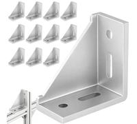 DTLLCZP 12 conectores angulares de aluminio de 30 x 60 mm, material de fijación, conector de esquina de 90 grados para perfil de aluminio, conector de perfil de aluminio estable para perfil de puntal