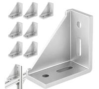 DTLLCZP 8 conectores angulares de aluminio de 40 x 80 mm, material de fijación, conector de esquina de 90 grados para perfil de aluminio, conector de perfil de aluminio estable para perfil de puntal y