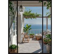 DTLLCZP Mosquitera para puerta de balcón, 180 x 222 cm, doble puerta, cierre magnético, sin necesidad de taladrar, garras de gato, imanes más fuertes, protección contra insectos para puerta de sótano