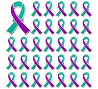 DTOFOOT 72 pines esmaltados para concienciación sobre la prevención del suicidio, color verde azulado, morado, con cinta de esperanza, amor, insignia, alfileres de conciencia sobre la prevención del