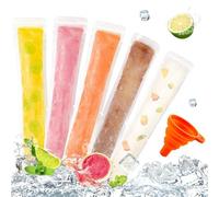 DTOFOOT Popsicle - Bolsas para helado de agua, 120 unidades, con embudo, bolsas para aperitivos, yogur, fruta, batidos, helados, helados, fiestas, favoritos