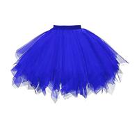 DTOHMOM Damen Tutu Klassisch Rock, Ballett Tüllrock Petticoat Unterrock, Kurzkleid Tütü Röcke, 50er Vintage Ballet Elastisch Tanzrock Tanzkleid Ballkleid Kurz Retro Party (Azul)