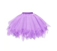 DTOHMOM Damen Tutu Klassisch Rock, Ballett Tüllrock Petticoat Unterrock, Kurzkleid Tütü Röcke, 50er Vintage Ballet Elastisch Tanzrock Tanzkleid Ballkleid Kurz Retro Party (Púrpura)