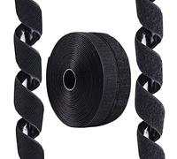 dtolhome cierre cinta gancho & loop cable ties, acabado satinado y reutilizable Cable Negro Longitud Alrededor De 15 Pies ancho acerca de 0,75 pulgadas