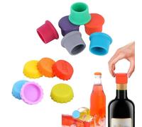 DtosbvOQ 12 Piezas Tapones de Vino Silicona, Tapón de Botella De Cerveza, Tapa de Botella de Vino, Tapas de Botella, Color Múltiple para Botellas de Cerveza, Jugo y Vidrio