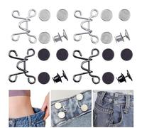 Dtoterul Botones de Metal Extraíble 4 Piezas 32mm Hebillas de Cintura Ajustables sin clavos Botones de Jeans Ajustables Hebilla Ajustable Hebilla de Cintura Botón de Pantalón Ajustable