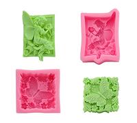 Dtoterul Molde Jabon 2 Piezas Moldes para Jabones Moldes de Jabón de Silicona Moldes de Silicona Suave Jabón Silicona Que Hace Moldes Molde de Pastel de Silicona Mariposa Molde de Silicona