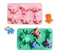 Dtoterul Molde Silicona Dinosaurio 2 Piezas Molde de Pastel de Dinosaurio de Silicona Molde Dinosaurio Chocolate Moldes Hornear con Forma Dinosaurio Molde Silicona Dinosaurios 3D para Hacer Fondant