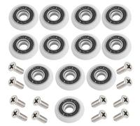 Dtoterul Poleas de Ducha 12 piezas Rodamientos Puertas Rodamiento Mampara Ducha 23 mm Corredores de Puerta de Ducha Ruedas Mampara Ducha con Tornillos