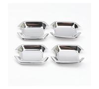 DTSGCX Para Mitsubishi Para Pajero V80 V93 V95 V97 V98 2007 2008 2009 2010-2021 Manija Puerta Cubierta Cuencos Embellecedor 4 Uds(Silver chrome)