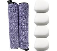 Dttery 2 rollos de cepillo y 4 filtros de espuma de repuesto para aspiradora Shark WD100 WD101 WD200 WD201 HydroVac Cordless Pro XL 3 en 1
