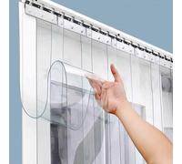 DTVEW Cortina de Puerta de Tira Transparente de PVC, 1,5mm/2mm/2,5mm Cortina de Puerta Impermeable Vinilo, Cortinas de Plástico, Cortinas Aislantes(2.5mm Thick,H 2.35M One Piece)