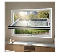 DTVEW Ventana de Tejado Rectangular Empotrada Metal, Giratoria 360°, con Vidrio Templado 5mm para Casa, Garaje, Baño, Sótano(White,60x101cm(24x40in))