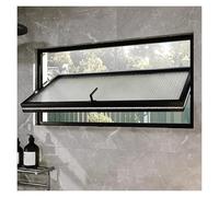 DTVEW Ventanas para Cobertizos, Correderas con Rotación de 360°, Aluminio Manillas Cristal Templado para Baños, Cocinas, Almacenes y Viviendas(Black,60x60cm)