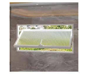 DTVEW Ventanas para Cobertizos, Correderas con Rotación de 360°, Aluminio Manillas Cristal Templado para Baños, Cocinas, Almacenes y Viviendas(White,80x40cm)