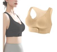 DTVKTZ Arisefrom Front Buckle Lifting Correction Bra, Posture Correcting Front Buckle Bras Back Support, Seamless Bra for Sports Gym (Skin,L)