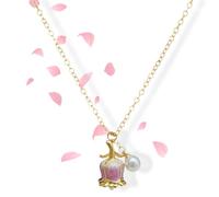 DTVKTZ Blooming Rose Necklace, Hidden Rose Blooming Necklace, 18k Gold Plating Floral Pendants Necklaces, Handmade Rose Jewelry, Birth Flower Necklaces for Women (Purple)