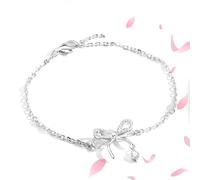 DTVKTZ Bow Zircon Bracelet - Friendship is Like a Bow Adjustable Trendy Crystal Bow Jewelry Gifts for Christmas Birthday Women Trendy Bracelet Gift for Her (Silver)