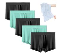 DTVKTZ Ice Boxer Pro for Men, Men Cooling Breathable Stretch Briefs, Nuvellor Ultra Comfortable Premium Silk Underwear (5PCS-D,L)