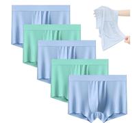 DTVKTZ Ice Boxer Pro for Men, Men Cooling Breathable Stretch Briefs, Nuvellor Ultra Comfortable Premium Silk Underwear (5PCS-E,L)
