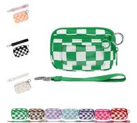 DTVKTZ The Iris' Wallet 2nd Gen The Iris Wallet The Pouch Wristlet Zip Card Case with ID Window Women's Waterproof Nylon Keychain Wallets (Green)