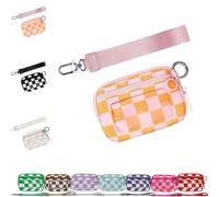DTVKTZ The Iris' Wallet 2nd Gen The Iris Wallet The Pouch Wristlet Zip Card Case with ID Window Women's Waterproof Nylon Keychain Wallets (Orange)