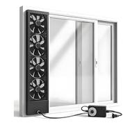 DTWEFF Extractor de aire vertical retráctil para ventanas corredizas, Ventilador Extractor Vertical para Ventanas corredizas para Cocina, Dormitorio y baño(56-60in)
