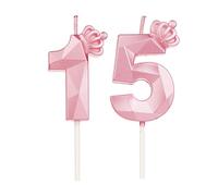 DTXLX Velas de cumpleaños con números 18 con corona, para tartas, decoración de cumpleaños, velas de cumpleaños para niños, para fiestas, bodas, fiestas de empresa, aniversarios