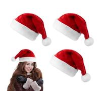 DTXYBC Gorro de Papá Noel, 3 Piezas Gorro de Papá Noel para Adultos, Gorros de Santa Claus, Rojo Gorros Navideño, Sombreros de Santa Claus, para Decoración y Regalos de Fiesta de Navidad