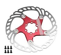 DTYBJN Disco de Freno de Bicicleta 140mm 160mm 180mm 203mm Rotores de Freno de Disco de 6 Orificios Aptos para Freno de Disco hidráulico Shimano(180mm Red)