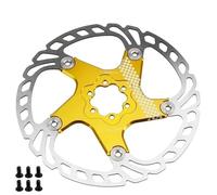 DTYBJN Disco de Freno de Bicicleta 140mm 160mm 180mm 203mm Rotores de Freno de Disco de 6 Orificios Aptos para Freno de Disco hidráulico Shimano(203mm Golden)