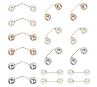DTYGUIXE 16 Piezas Broches de Perlas para Ropa Broches Decorativos para Ropa de 3 Estilos Broche para Escote de Vestido Broche de Perlas Artificiales Blancas Gris Champán para Camisas Camisetas