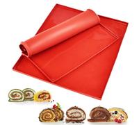 DTYGUIXE Bandeja de Silicona para el Horno, 2 Piezas Tapetes de Slicona para Rollo Suizo Alfombrilla de Silicona para Hornear Antiaherente para Hacer Tartas Pasteles Pizzas Galletas