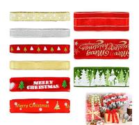 DTYGUIXE Cinta de Navidad, 9 Rollos de Cinta de Navidad Decorativa Roja Verde Dorada Plateada Cinta de Navidad Fina de 1cm/1,5cm/2cm para Regalos Flores Árbol de Navidad Corona