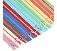 DTYGUIXE Cremalleras para Bolsos, 20 Cremalleras de Colores de 20 cm Cremalleras Decorativas para Manualidades con Anillo Metálico Cremalleras para Coser Neceseres Estuches Pantalones, 10 Colores