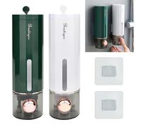 DTYGUIXE Dosificador de Jabón para Pared de Baño, 2 Dispensadores de Gel y Champú para Pared Sin Taladro con 2 Ganchos Adhesivos Dispensador de Jabón para Pared de Cocina para Hogar Hotel Bar