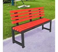 Dtyubfg Banco Exterior Jardin,Estructura de Metal, Superficie de Taburete de Madera, Tratamiento Impermeable, sin Miedo al Viento y al Sol 150cm, Banco de patioPara jardín, Patio o terraza