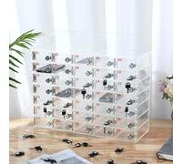 Dtyubfg Casillero Transparente para TeléFono MóVil, Caja Fuerte para TeléFono MóVil Montada En La Pared con Ranura De 6/12/20/30/50 Y Llave para FáBrica De Oficina Y Escuela - 35 Slots