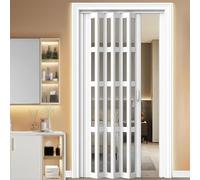 Dtyubfg Puerta plegable interna de PVC de 60 x 203 cm, puerta de armario plegable, incluye herrajes de instalación, manija, ecológica e inodora, fácil de limpiar, para estudio, baño, cocina