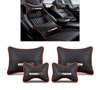DTZHANGZE 2 Piezas Cojín de Soporte Lumbar para Coche y Reposacabezas Kit de Almohada para Cuello para Mazda CX-30 CX30 2019-2022, Espuma Memoria Aliviar el Dolor,2 x Pairs-Black