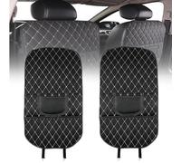DTZHANGZE 2 Piezas Protector Asiento Coche para MG ZS Hybrid+ Luxury 2024 2025, Organizador Impermeable Cuero PU Alfombrilla Anti-Patadas Funda Respaldo Accesorios Interior,Black